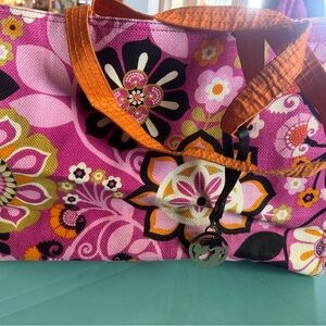 Spartina 449 Vibrant Pink and Orange Tote